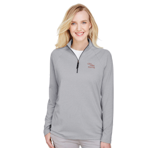 Devon & Jones Women's CrownLux Performance® Clubhouse Micro-Stripe Quarter-Zip Pullover (DG480W)