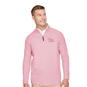Devon & Jones Men’s CrownLux Performance® Clubhouse Micro-Stripe Quarter-Zip Pullover (DG480)